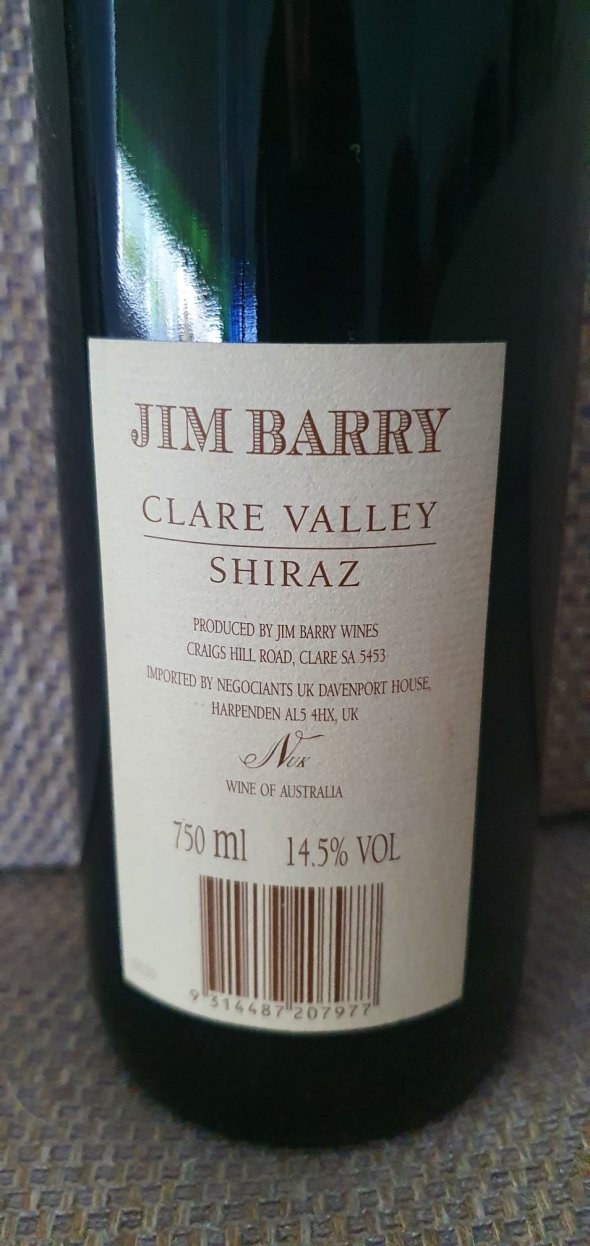 Jim Barry, The Armagh Shiraz, Clare Valley