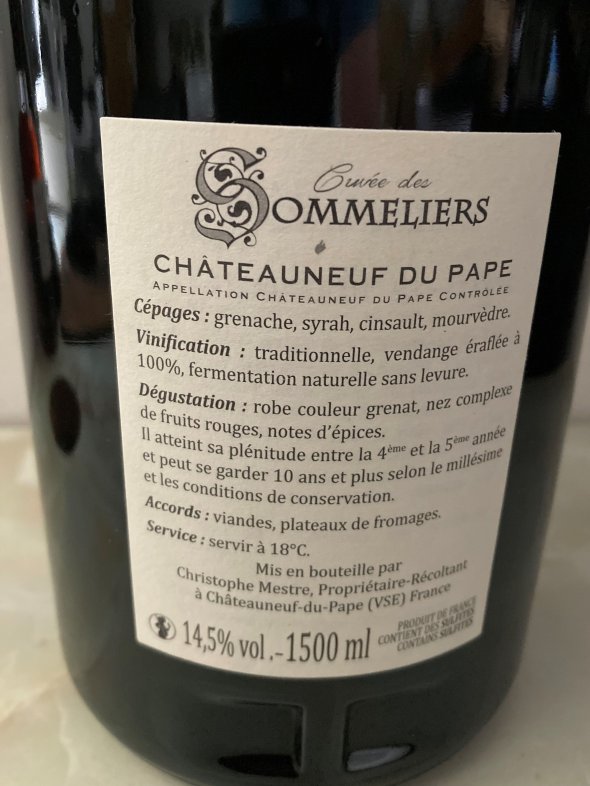 Ch&acirc;teauneuf du Pape &lsquo;Cuv&eacute;e des Sommeliers&rsquo; Jacques Mestre