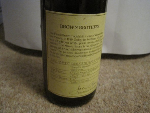 Brown Brothers, Late Harvested Orange Muscat & Flora