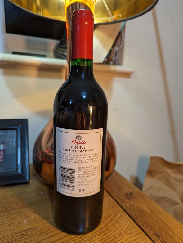 Penfolds, Bin 407 Cabernet Sauvignon, South Australia