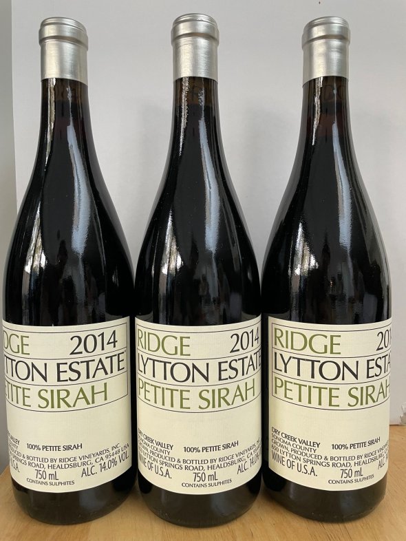 Ridge, Lytton Estate Petite Sirah, Dry Creek Valley