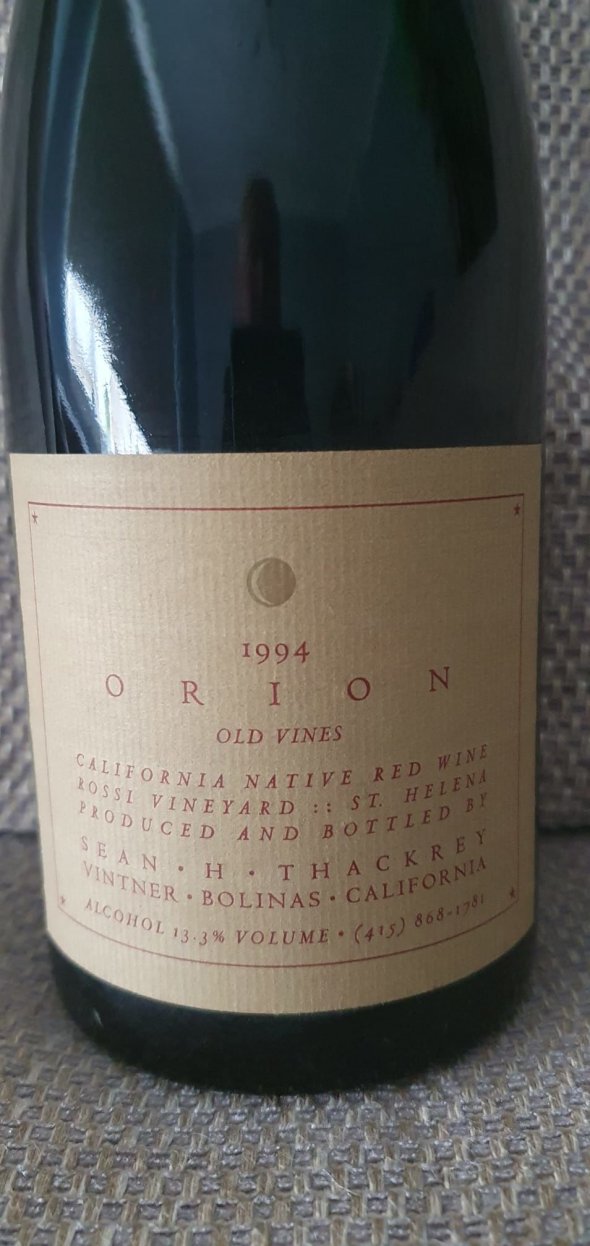 Sean Thackery, Orion Old Vines, Marin County