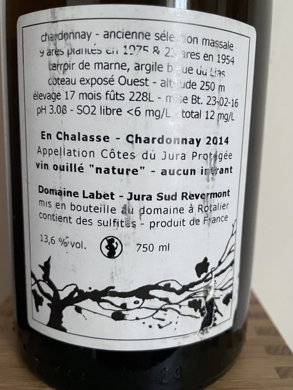Domaine Labet, En Chalasse Chardonnay, Cotes du Jura