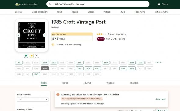 Croft, Vintage Port