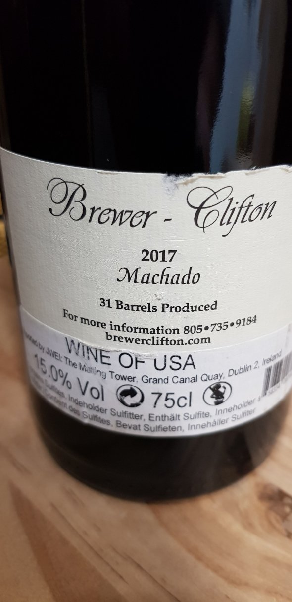 2017 Brewer-Clifton Machado Vineyard Pinot Noir