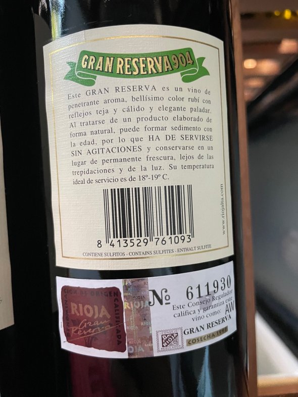 La Rioja Alta, Gran Reserva 904, Rioja