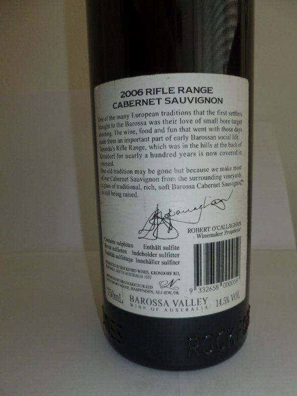 Rockford, Rifle Range Cabernet Sauvignon, Barossa Valley