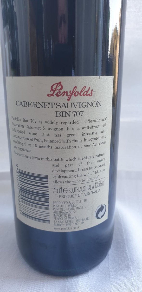 Penfolds, Bin 707 Cabernet Sauvignon, South Australia