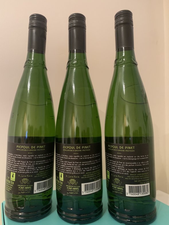 Picpoul de Pinet, Domaine Font-Mars vintage 2021 , Languedoc , 6x75cl ( six bottles) parcel