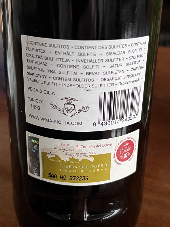 Vega Sicilia, Unico, Ribera del Duero DO