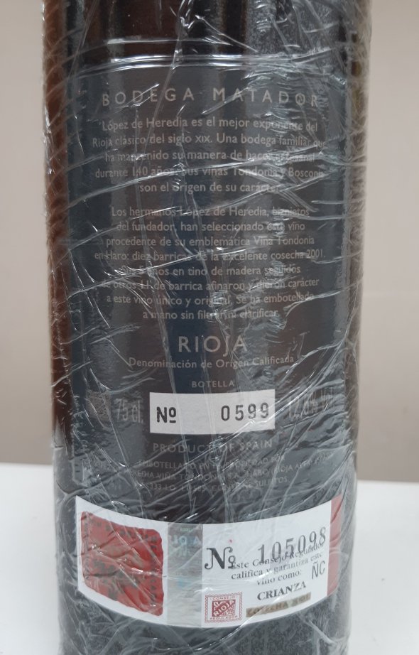2001 Bodega Matador Parreno 100RP