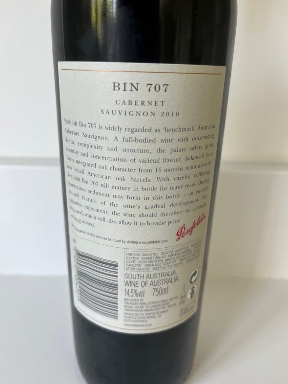 Penfolds, Bin 707 Cabernet Sauvignon, South Australia