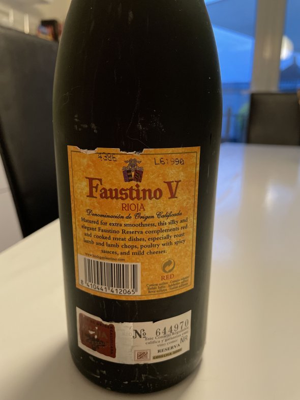 Bodegas Faustino V Reserva 2001
