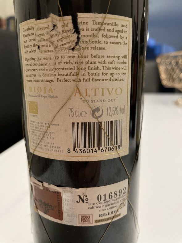 Altivo Rioja Reserva 2003