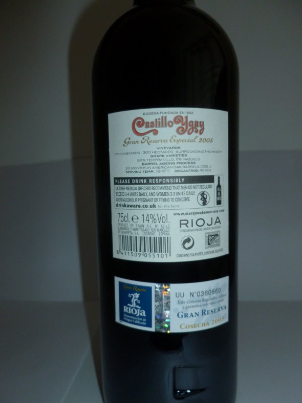Marques de Murrieta, Castillo Ygay Gran Reserva Especial, Rioja