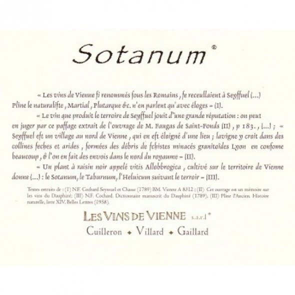 Les Vins de Vienne, Sotanum Rhodaniennes, Collines Rhodaniennes IGP