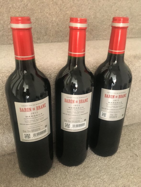 2012 (3 bottles) Baron de Brane, Margaux