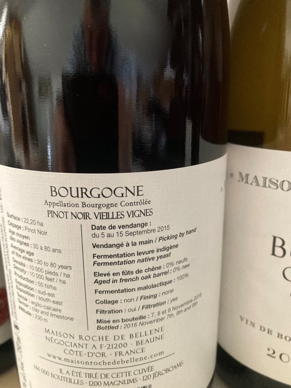 2015  Bourgogne  "Vieilles Vignes" + 2016 Bourgogne Blanc "Cuvée de Reserve"  Domaine Roche de Bellene
