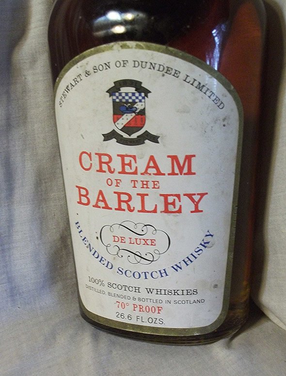 Cream Of The Barley. Whisky.   Stewart & Son, Dundee.