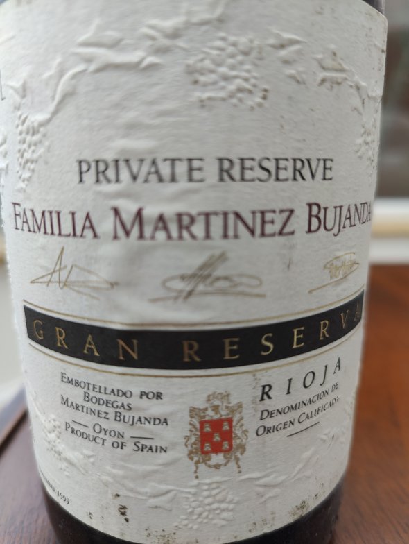 Familia Martinez Bujanda Gran Reserva Rioja