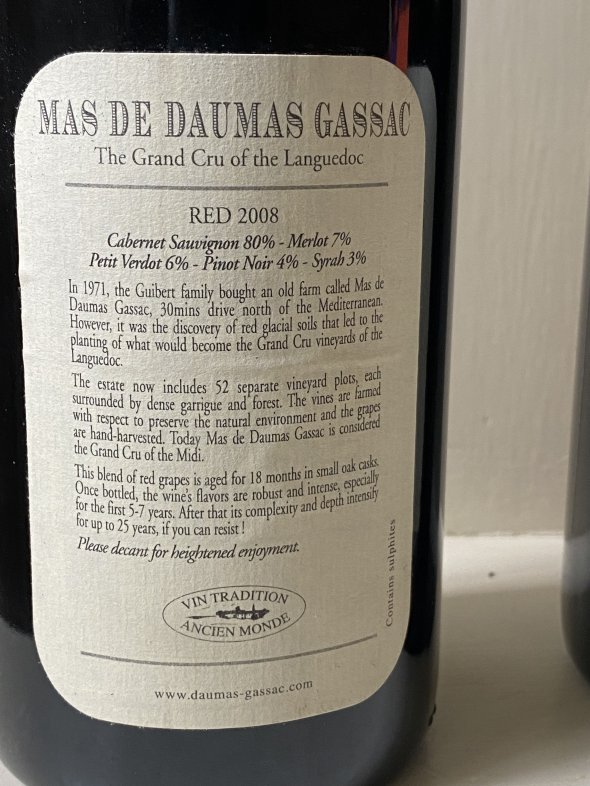Mas de Daumas Gassac, Vin de Pays, Pays d'Herault