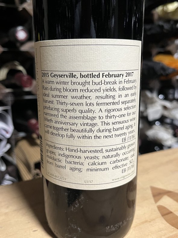 Ridge, Geyserville, Alexander Valley