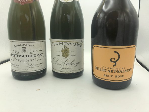 3 X Billecart Salmon Rose / De Lahaye / Rothschild Champagne