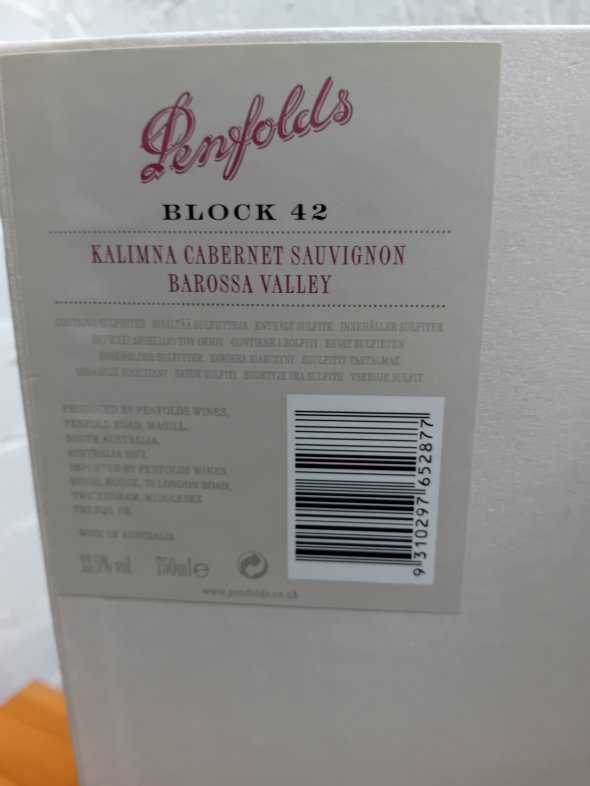 Penfolds, Block 42 Kalimna Cabernet Sauvignon, Barossa Valley