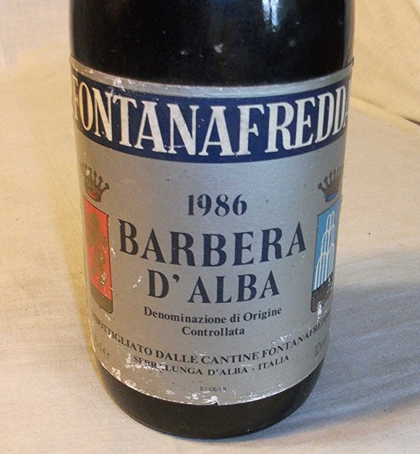 1986 Fontanafredda, Barbera D'Alba.  Piemonte. Italy.