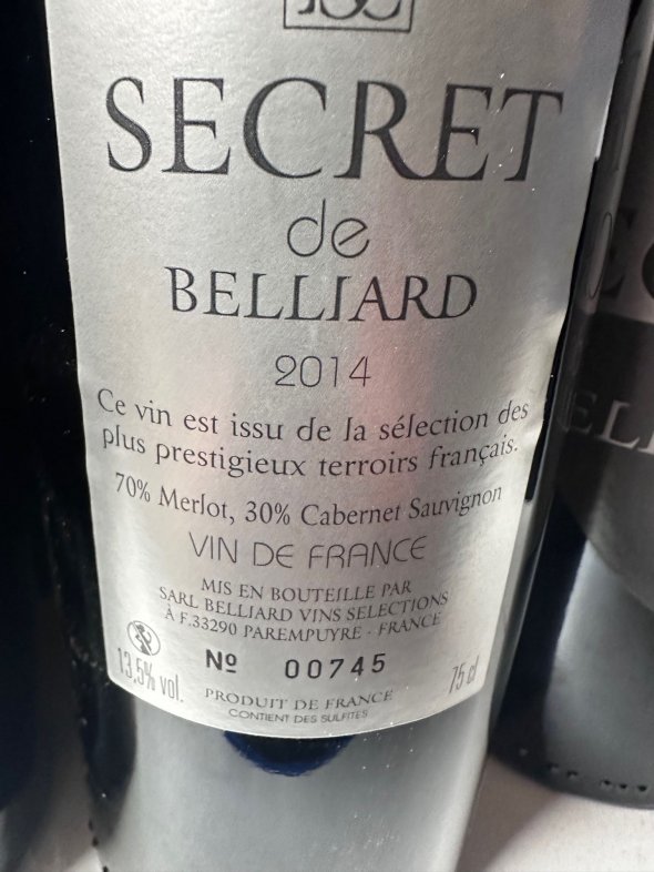 Belliard, Secret de Belliard, VdF