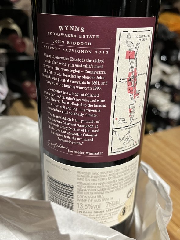 Wynns Coonawarra Estate, John Riddoch Cabernet Sauvignon, Coonawarra