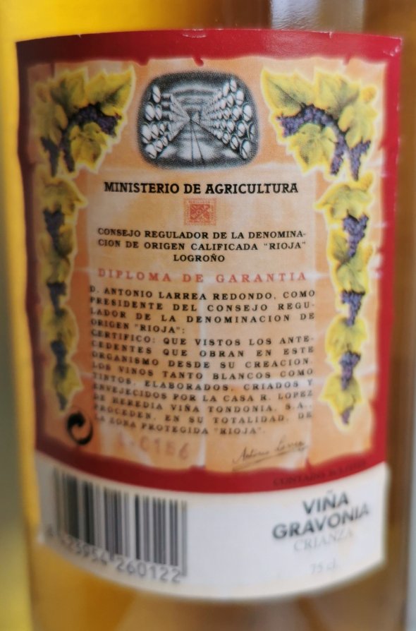 R. Lopez de Heredia, Gravonia Crianza Blanco, Rioja