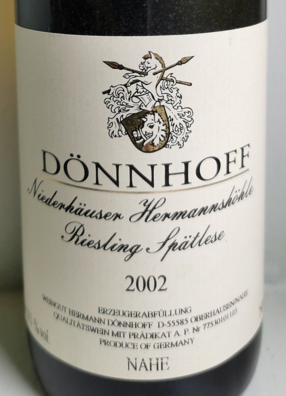 Donnhoff, Niederhauser Hermannshohle Spatlese, Nahe