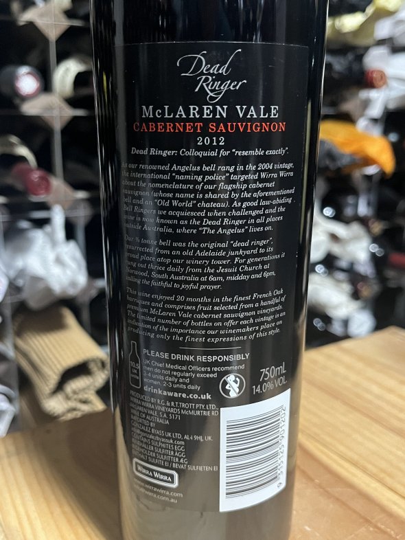 Wirra Wirra, Dead Ringer Cabernet Sauvignon, McLaren Vale