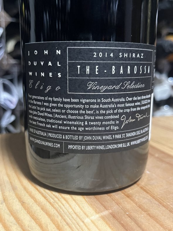 John Duval Wines, Eligo Shiraz, Barossa Valley