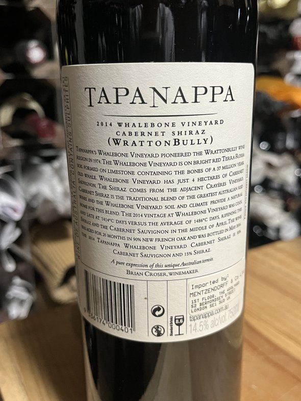 Tapanappa, Whalebone Cabernet Sauvignon Shiraz, Wrattonbully