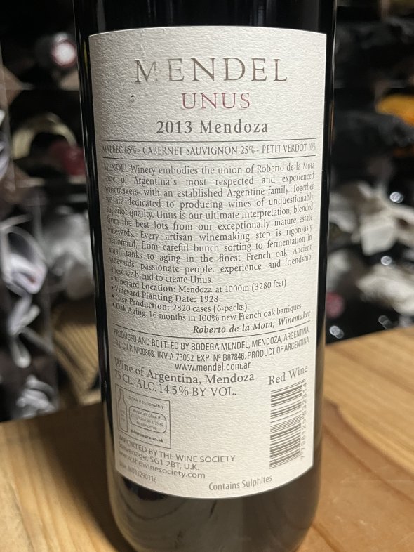 Mendel, Unus, Mendoza