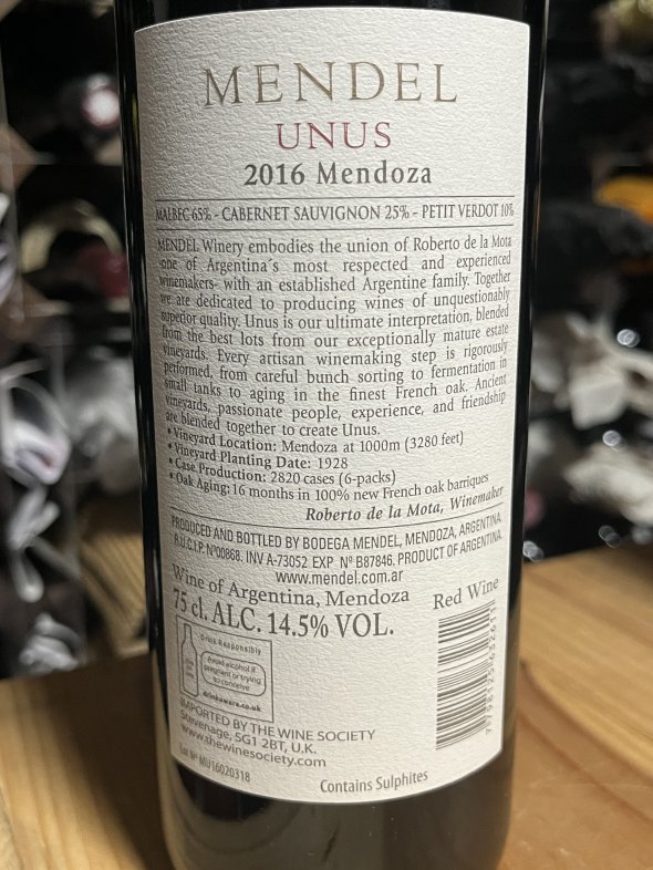 Mendel, Unus, Mendoza