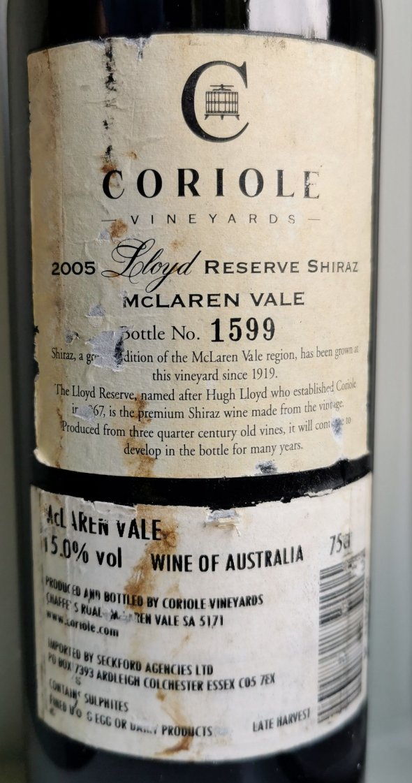 Coriole, Lloyd Reserve Shiraz, McLaren Vale