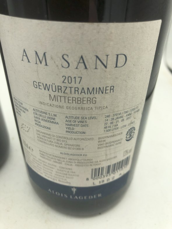Gewurztraminer 'Am Sand' Alois Lageder 2017, Mitterberg IGT, Alto Adige