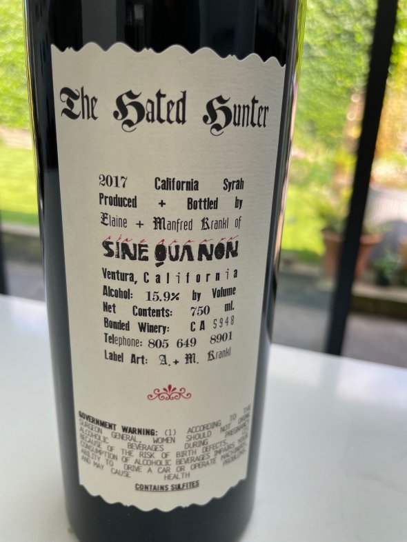 Sine Qua Non, The Hated Hunter, California