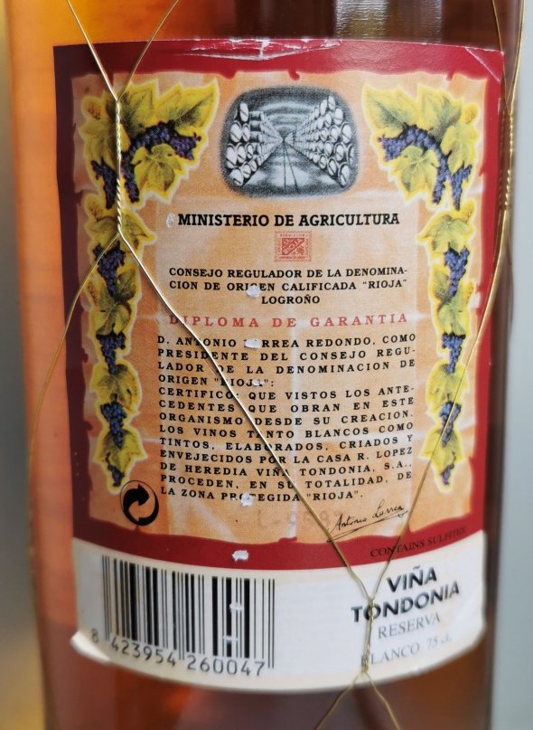 R. Lopez de Heredia, Tondonia Blanco Reserva White, Rioja
