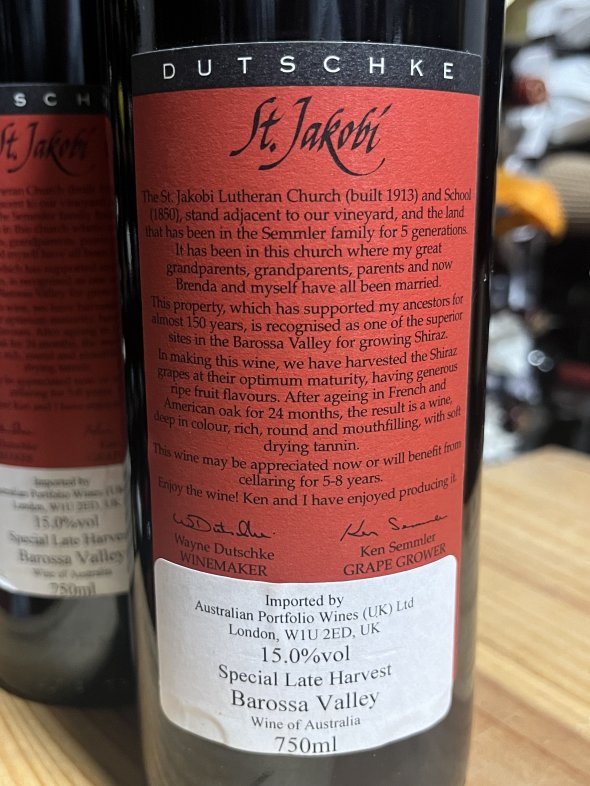Dutschke, St. Jakobi Shiraz, Barossa Valley