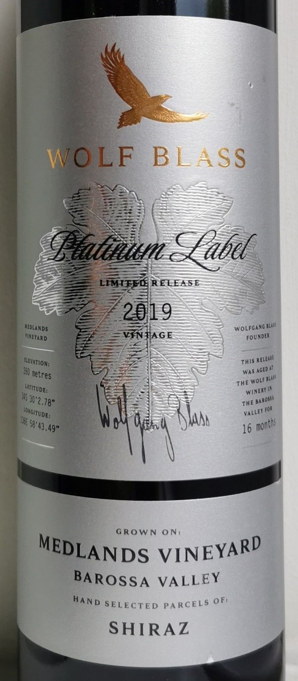 Wolf Blass, Platinum Label Shiraz, Barossa Valley