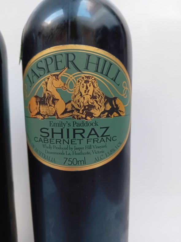 A pair of Jasper Hill wines, Georgia's paddock 2000 Shiraz & Emily's paddock 2001 Shiraz Cabernet Franc