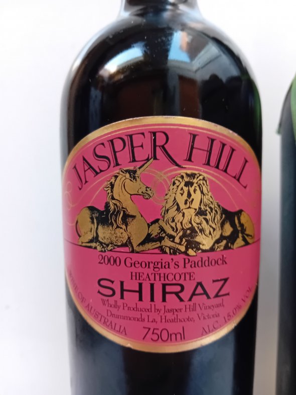 A pair of Jasper Hill wines, Georgia's paddock 2000 Shiraz & Emily's paddock 2001 Shiraz Cabernet Franc