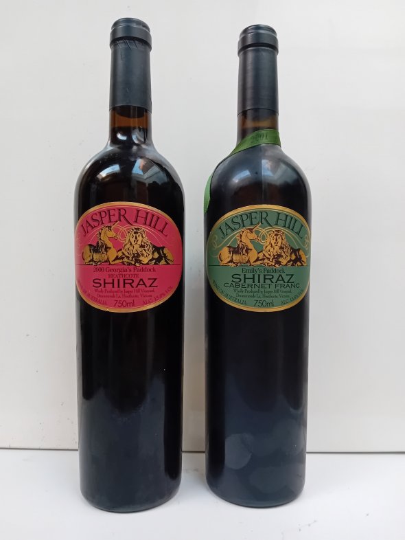 A pair of Jasper Hill wines, Georgia's paddock 2000 Shiraz & Emily's paddock 2001 Shiraz Cabernet Franc