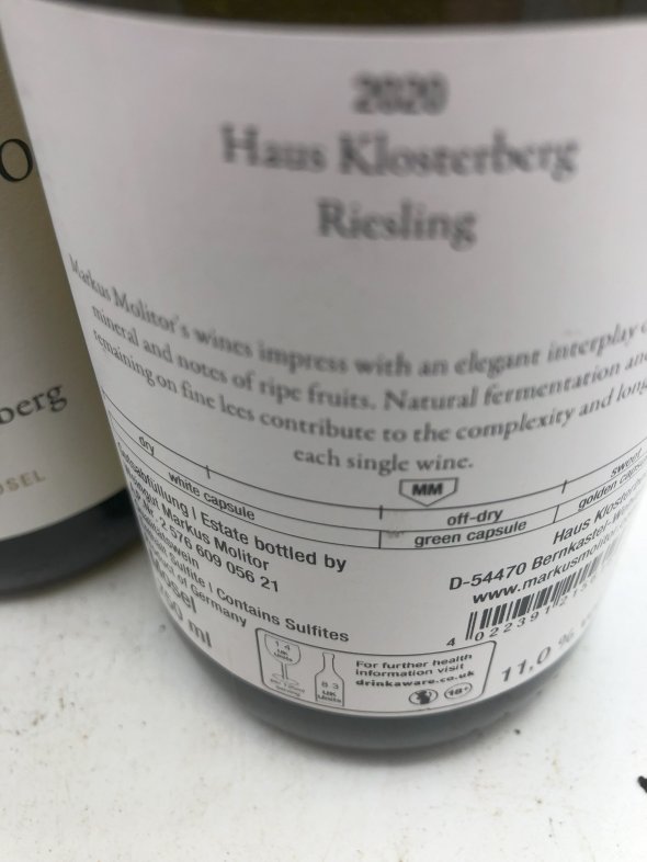 Markus Molitor, Haus Klosterberg Riesling Mosel 2020