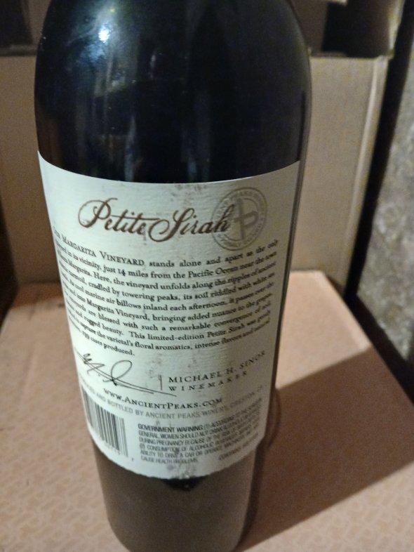 Ancient peaks  petit  sirah paso robles 