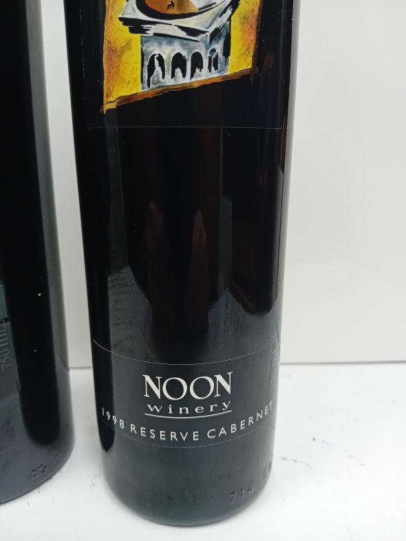 Pair of Noon Reserve wines. 1998 Cabernet Sauvignon & 2004 Shiraz, both 98 points Robert Parker.